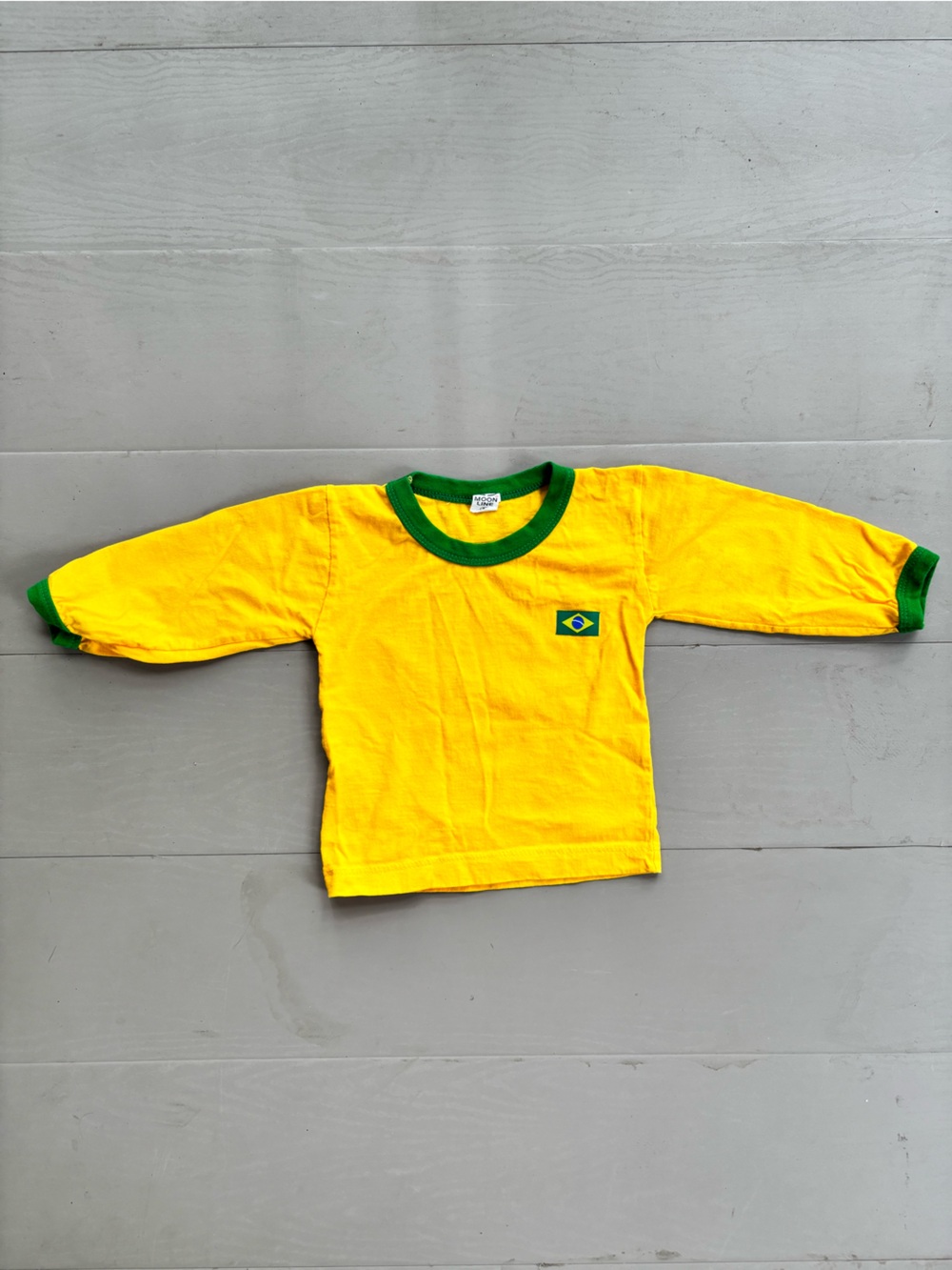 Yellow & Green Baby/Toddler Long SleeveTop with Brazil Flag